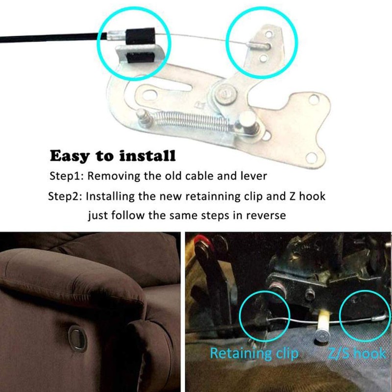 Universal Heavy-Duty Metal Sofa Chair Recliner Release Pull Handle Replacement