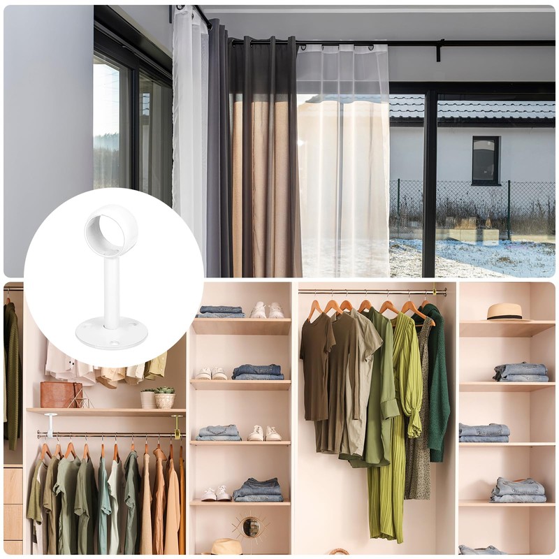 sourcing map 4 Pcs 0.98 Inch Curtain Rod Holder, Ceiling