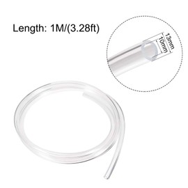 TOP-VIGOR 10mm ID 13mm OD PVC Clear Vinyl Tubing, 1M Length Food Grade Flexible Water Pipe, Plastic Tube for Transfer Water, Oil, Air, Powders & Fine Granules