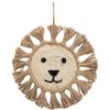 Natural Hanging Cartoon Lion Face Plaque 25cm Macrame Wall Nursery