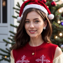 BriLove 925 Sterling Silver Cubic Zirconia Shining Winter Snowflake Stud Earrings Ear Jewelry for Women Clear