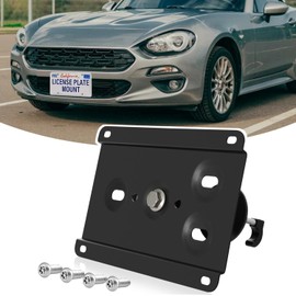 Front License Plate Holder No-Drill License Plate Bracket Mount Anti-Theft Frame Car Plate Holder fits for 2016-up Fiat 124 Spider,Install in Seconds