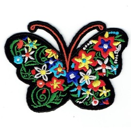 Wholesale Applique Butterfly - Silhouette Flowers - Iron on Applique Embroidered Patch - 697113-A