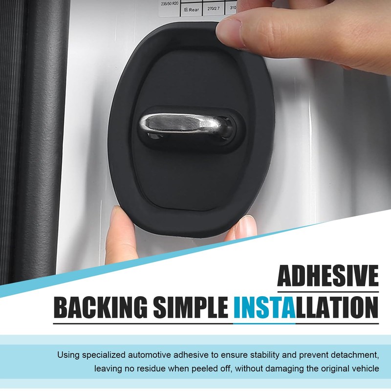 CyperFair 4 PCS Car Door Latch Lock Cover, Silicone Shock