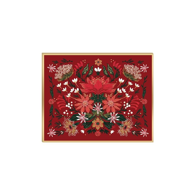 Punch Studio Christmas Garden Placemats Set of 12 (50536), Large