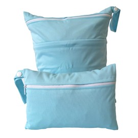 PTNKUIIY Cloth Nappies Wet Bags, 2 Pieces Changing Bag Wetbag with Zip Nappy Bag Wet and Dry Changing Bag Fabric Nappies Washable Organiser Bag for Babies Nappies, red
