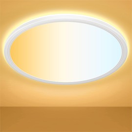 Ceiling Light LED Ceiling Light Dimmable with Remote Control, 3000 K - 6500 K 24 W 2400 LM Diameter 30 cm Height 2.7 cm Round Flat LED Panel Ceiling Lamp for Bedroom Bathroom Kitchen Living Room
