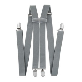 axy Braces for Men Wide 2.5 cm H Shape with 4 Braces Clips Extra Strong Adjustable Length, gray