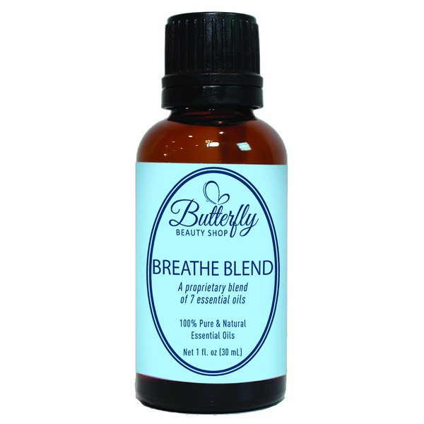 Breathe Blend (30mL). A Combination of 7 Essential Oils Designed to Increase The Lungs Capacity to Breathe.