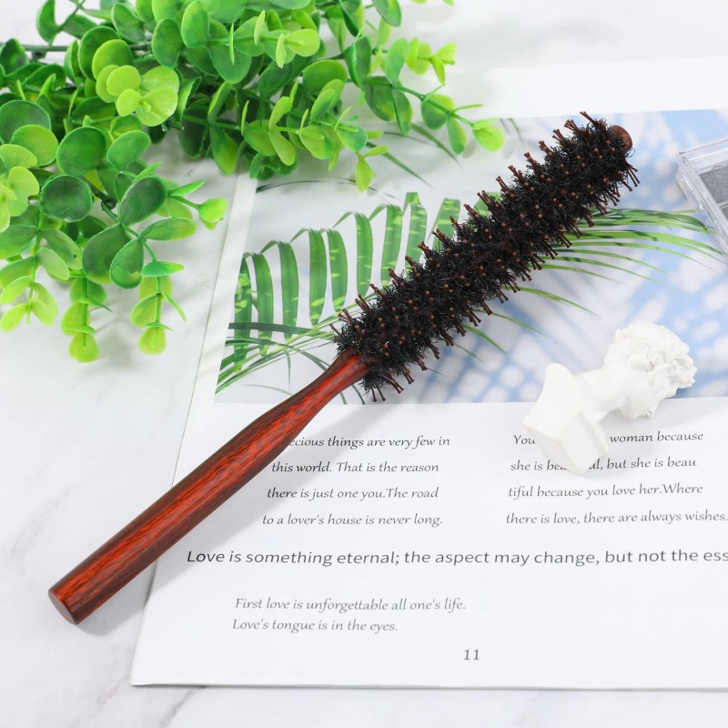 Boar Bristle Hair Brush for Women and Men, Small round