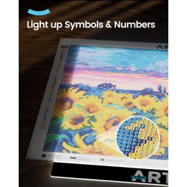 ARTDOT A3 LED Light Pad for Diamond Art Kits for Adults, USB Powered Light Board Kit, Adjustable Brightness with Diamond Painting Tools Detachable Stand and Clips