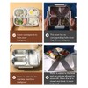 Lunch Box, 1.2L Khaki Stainless Steel Lunch Container 3 Compartments