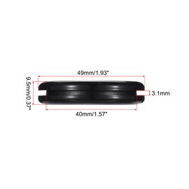 QUARKZMAN Rubber Sleeve Round Mounted on Both Sides, Diameter 40 mm, Inner Diameter 35 mm, Pack of 4 for Cable Protection
