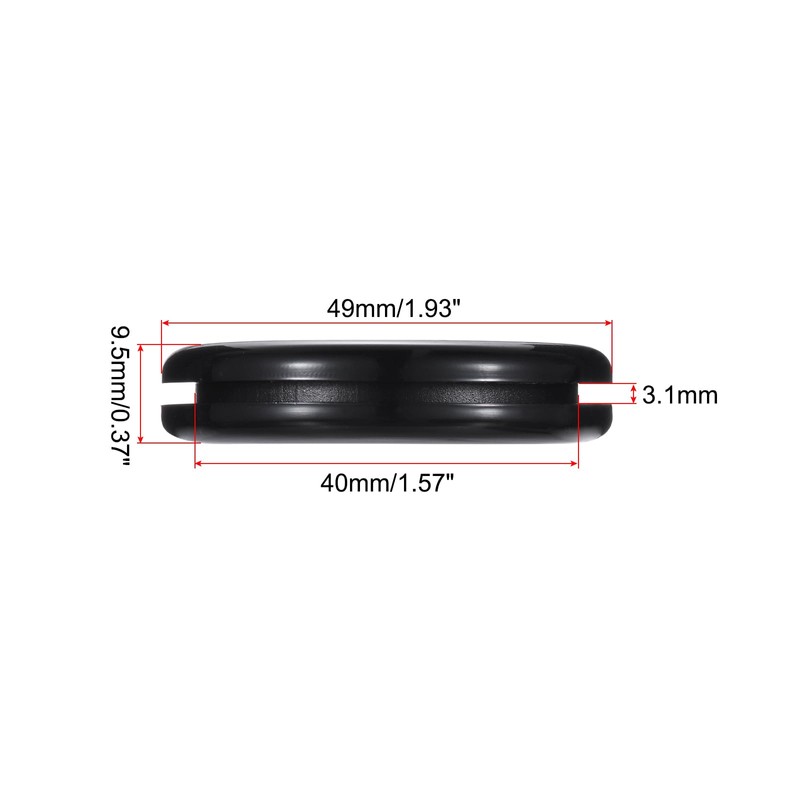 QUARKZMAN Rubber Sleeve Round Mounted on Both Sides, Diameter 40