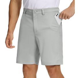 Willit Men's Golf Shorts Stretch Work Dress Shorts Quick Dry Athletic Casual Shorts with Pockets 9" Light Gray 35W