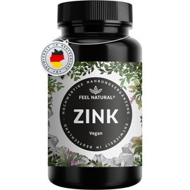 Zinc tablets – 365 pieces per year – high dose with 25 mg per daily dose – Premium: Zinc bisgylcinate – laboratory tested, without additives such as magnesium stearate – made in Germany and vegan.