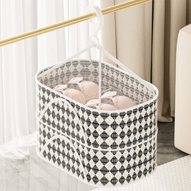 Dorasu Clothes Drying Net, 11.8 x 15.7 x 7.9 inches (30 x 40 x 20 cm), 2 Tiers Structure, Hanging Dry Net, Foldable, Flat Drying Net, Breathable, Windproof Cell, Flocking Hook Rotates 360°, Prevents