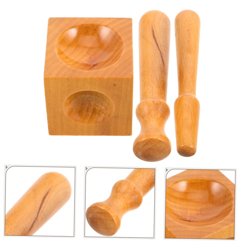 TEHAUX Wood Punch Kit Jewelry Making Tool Wooden Doming Dapping