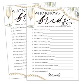 Eronm Minimalist Bridal Shower Games, Who Knows Bride Best Engagement Party Games, Wedding Shower for 25 Guests, Wedding Advice Cards, Bridal Shower Decorations-B03