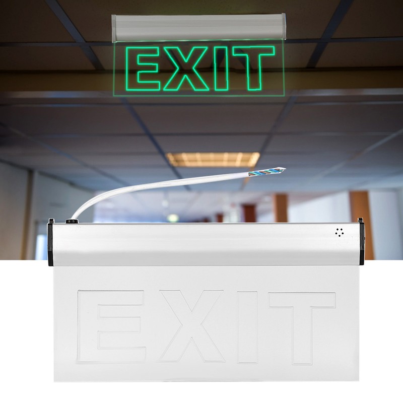 AC220V 3W LED PMMA 350x180mm/13.78x7.09in Emergency Exit Safety Indicator Light