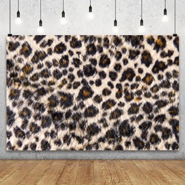 YongFoto Leopard Vinyl Backdrop 7x5ft Jungle Safari Stylish Leopard Skin Cheetah Black Brown Spots Wild Photography Background Adults Birthday Lady Bachelorette Party Banner Portraits Photoshoot