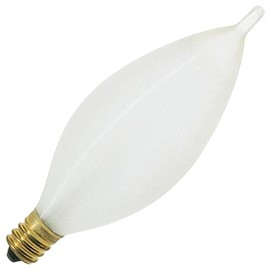 Satco S3404 40 Watt 310 Lumens C11 Incandescent Soft Whtie 2700K Candelabra Base Satin Spun Light Bulb, Dimmable