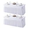 Little Funny 2 Pack White Spandex Tablecloth for 6 Foot