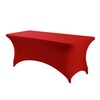 Peomeise 8FT Spandex Table Cover Rectangular Stretch Spandex Tablecloth (Red,8FT)