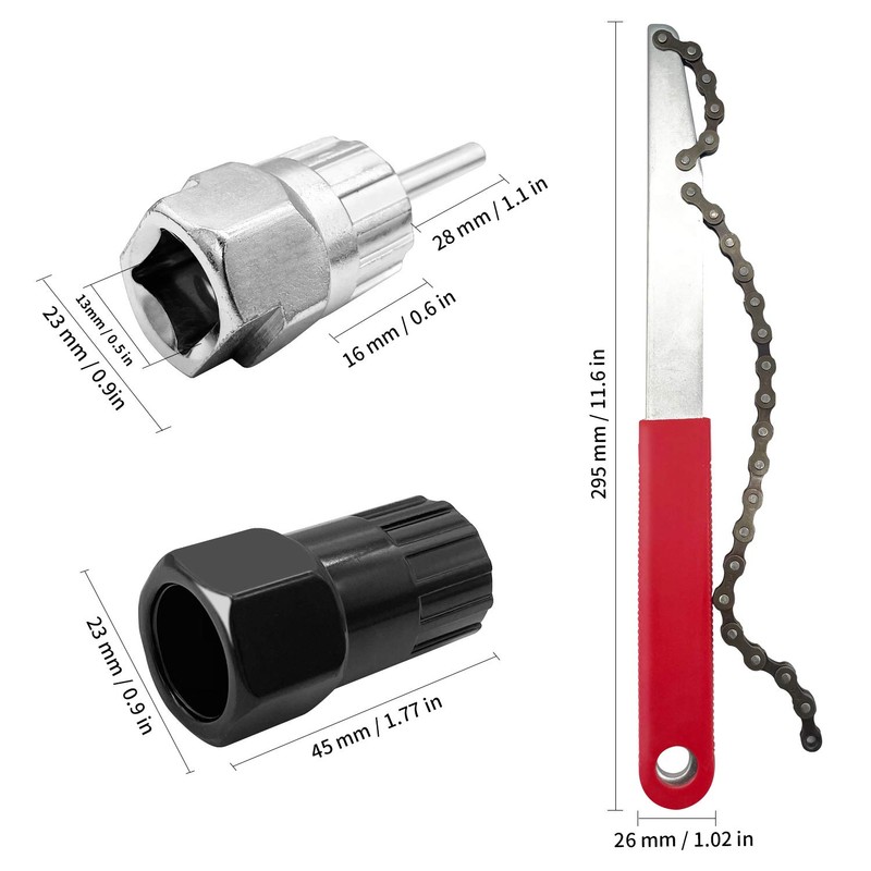 Kapsuen Bicycle Chain Whip – 3 Pieces Sprocket Puller Cassette