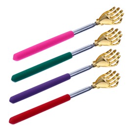 FOMIYES 4pcs Telescopic Back Scratcher Comfortable Scratcher for Itch Relief Portable Multi-color Design for for Scalp and Foot Massage
