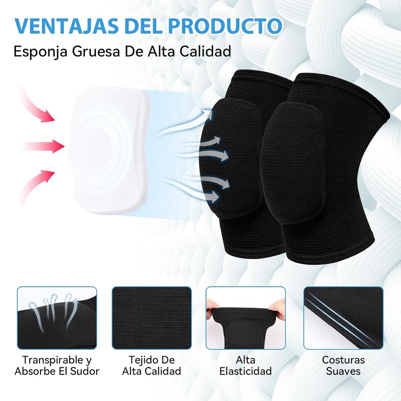 2PCS Rodilleras Deportivas, Rodilleras Para Con Esponja Engrosada