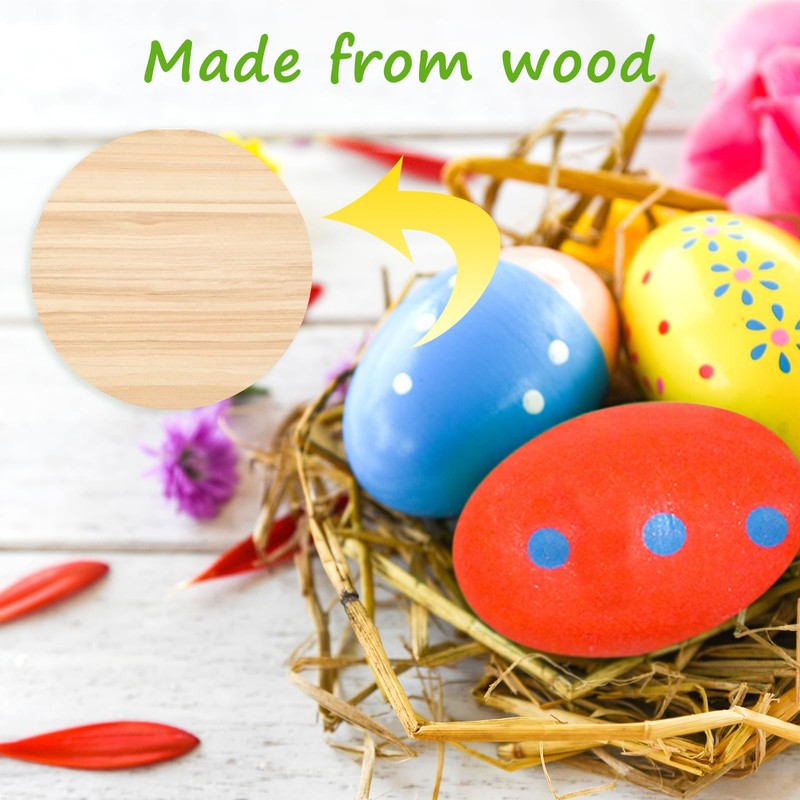 6 Pack Wooden Percussion Musical Easter Eggs Shakers - Colorful