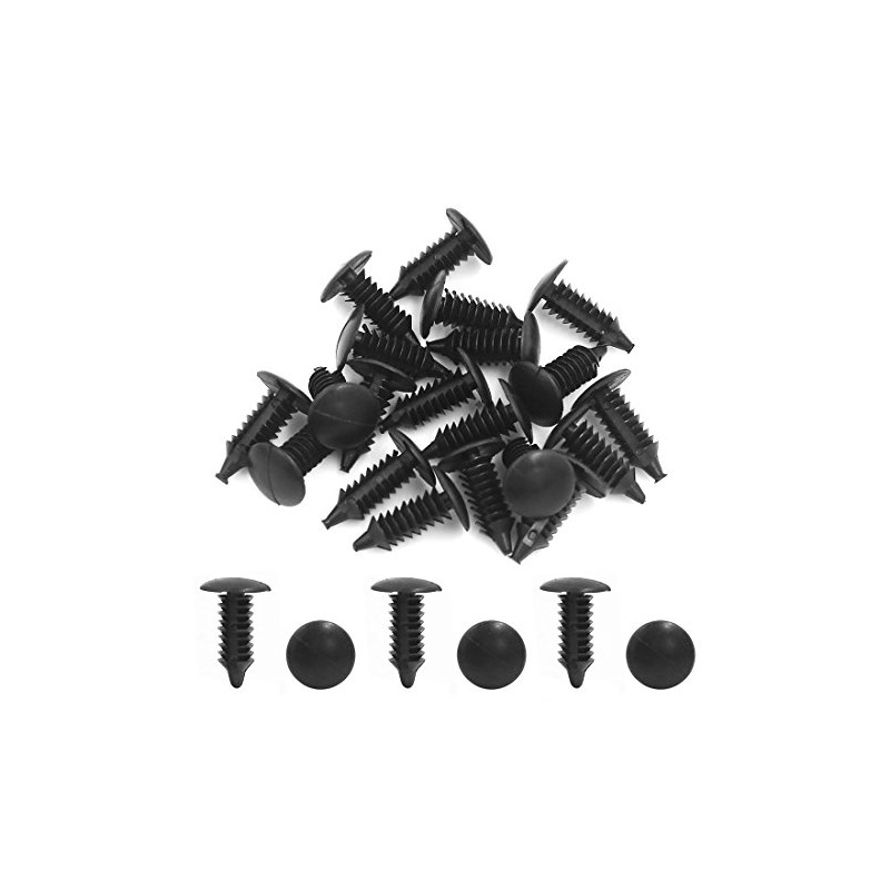 uxcell 20pcs Black Vehicle Car Plastic Rivets Trim Fastener Door