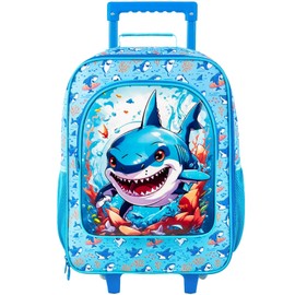 Kids Suitcases for Boys, Cute Shark Luggage Rolling with Wheels, kids carry on luggage for Children Toddler Elementary