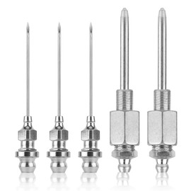 NQEUEPN Grease Gun Needle Nozzle Kit, Steel Grease Needle Dispenser Grease Injector Needle Grease Zerk Fitting Tool Greasing Accessory, for Narrow Space & Deep Metal
