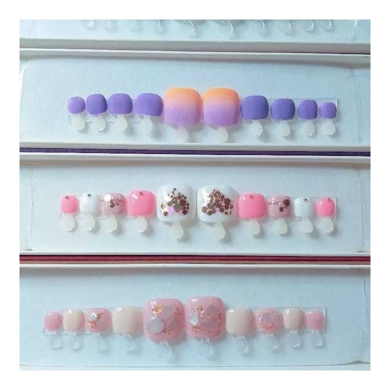 Perfect Nails Press On Uñas Pies Press On Diseño Navideños