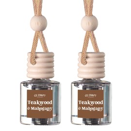 CE CRAFT Teakwood + Mahogany Air Freshener Bottle - Reusable Car Air Deodorizer Diffuser for Essential Oils & Scents, Lasts 30-90+ Days
