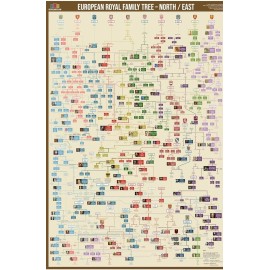 European Royal Family Tree - NORTH/EAST 24x36" Poster