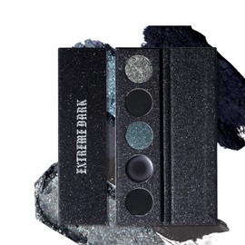 Xdealcozyxc Smokey Black Eyeshadow Palette, 5 Colors Waterproof Pallets for Grey Eye Shadow Gothic Makeup