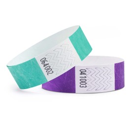 linie zwo ®, Tyvek® 1000 x Inlet Bands 19 x 254 mm, Turquoise (Pack of 500) + Purple (500 Pieces)