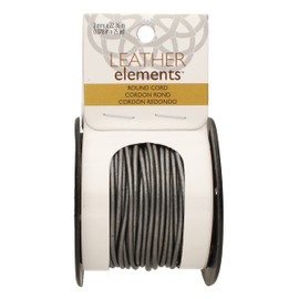 The Beadsmith Leather Cord – Metallic Grey – 2mm Spool – 25 Yards/22.86 Meters – Indian Leather Thong Ideal for Braiding, Beading, Necklaces, Fine Lacing, Hair Accessories & DIY Jewelry Making
