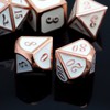 Haxtec Metal DND Dice Set Copper/Rosegold White D&D Polyhedral Dice