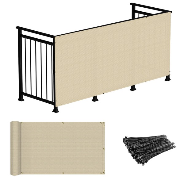 Windscreen4less 2.5' x 15' Balcony Privacy Fence Screen Mesh Windscreen