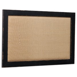 Black Framed Linen Cork Bulletin Board, Large Pin Boards for Walls 18 X 29 Inches, Vision Board Wall Organizer Display Board for Photos, Notice Message Board for Office Home Kitchen Decorative
