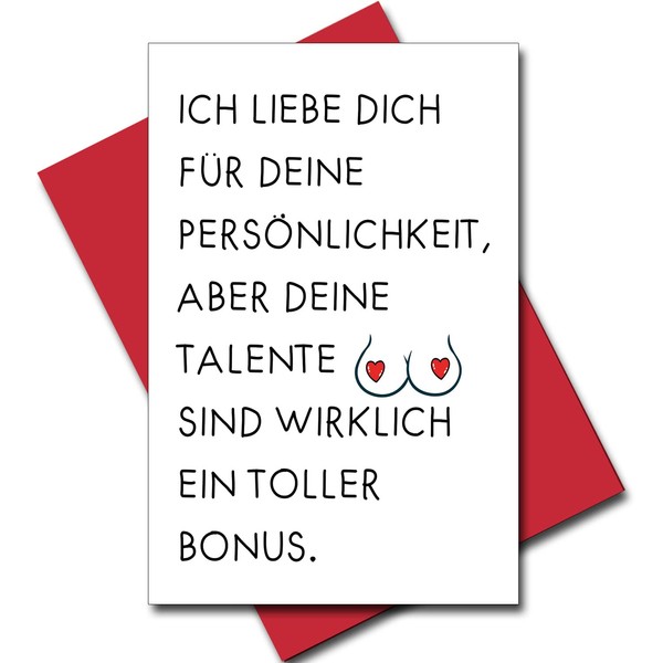 KARTEN 24 VERSAND Freche Jahrestag Karte Valentinskarte Liebesbrief für sie