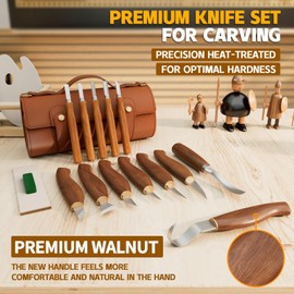 IMYMEE Deluxe Wood Carving Kit，Wood Carving Tools Set with Large Storage Case，Wood Carving Knife Set-Whittling Kit with 8 Pcs Whittling Knives& 5 Detail Knives For Beginners and Hobbyists