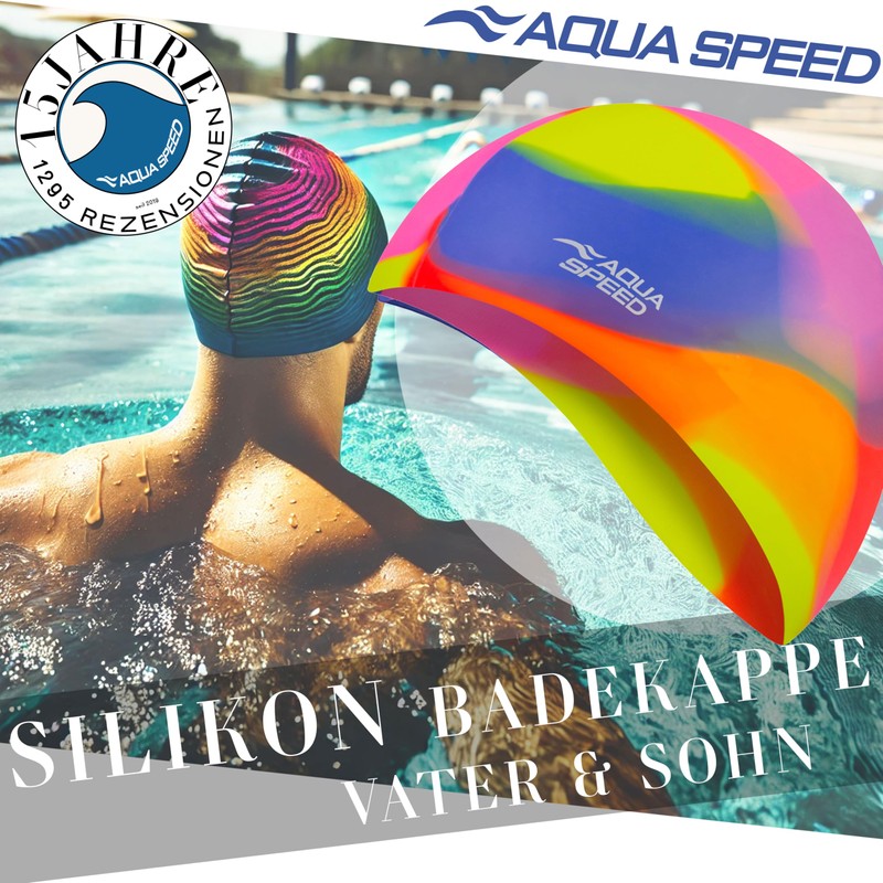 Aqua Speed Swimming Cap for Men, Bathing Cap Multi-Coloured with