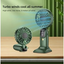 miflame 2PCS Mini USB Rechargeable Fan – 6 Speed Foldable Handheld Neck & Desk Fan