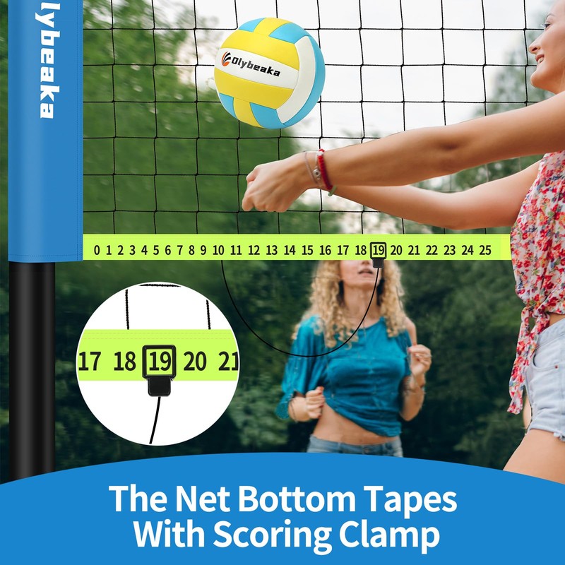 20FT Outdoor Volleyball Net Set System for Backyard Beach with