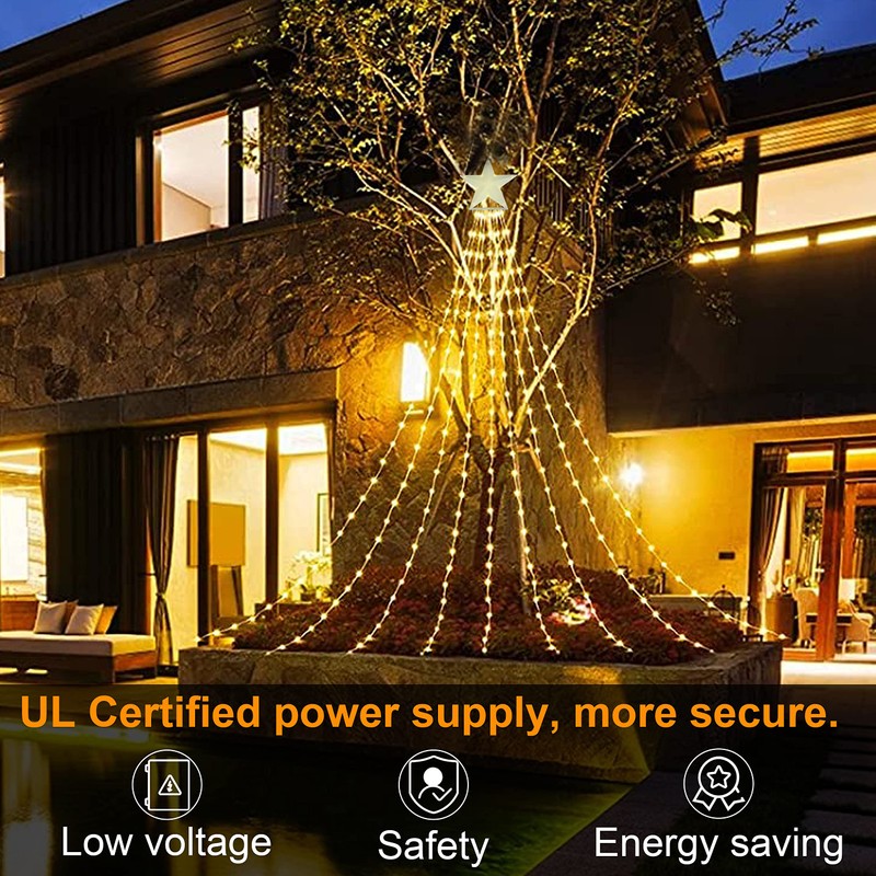 Christmas Lights Outdoor - 370LED 11.5FT 10 Strand Christmas Decorations